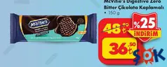 ÜLKER MCVİTİE'S DİGESTİVE ZERO BİTTER ÇİKOLATA KAPLAMALI 150 G